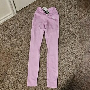 New Adidas Women XS Lilac Purple AEROREADY Training Tights Full Length Pocket